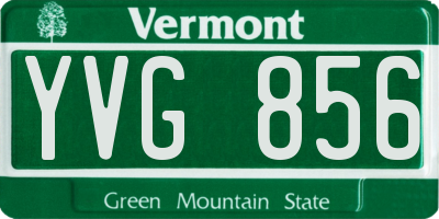 VT license plate YVG856