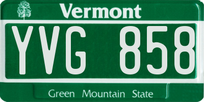 VT license plate YVG858