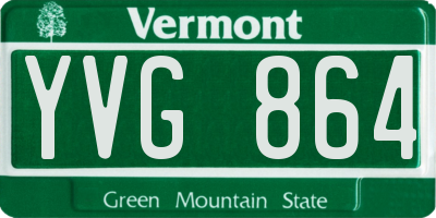 VT license plate YVG864