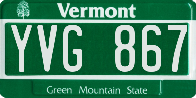 VT license plate YVG867