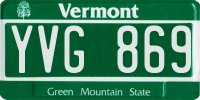 VT license plate YVG869