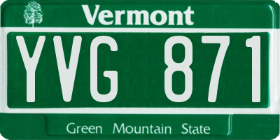 VT license plate YVG871