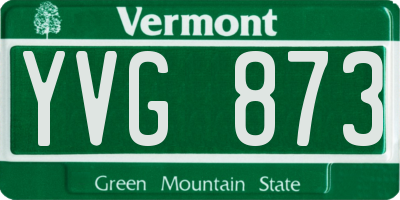 VT license plate YVG873