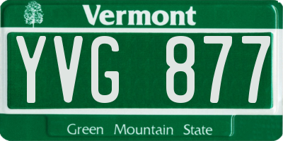 VT license plate YVG877