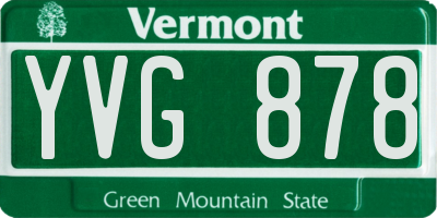 VT license plate YVG878