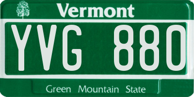 VT license plate YVG880
