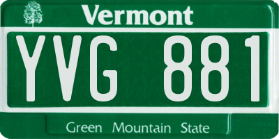 VT license plate YVG881