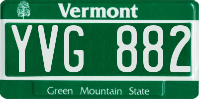 VT license plate YVG882