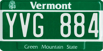 VT license plate YVG884