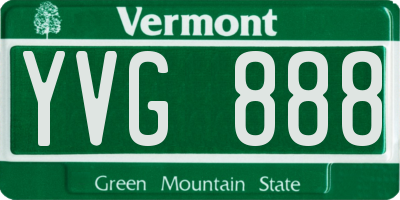 VT license plate YVG888