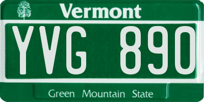 VT license plate YVG890