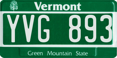 VT license plate YVG893
