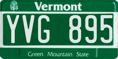 VT license plate YVG895