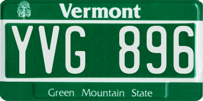 VT license plate YVG896