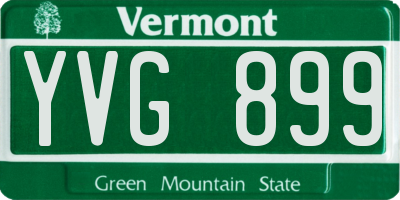 VT license plate YVG899