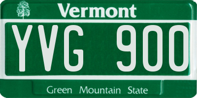 VT license plate YVG900
