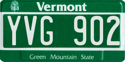 VT license plate YVG902