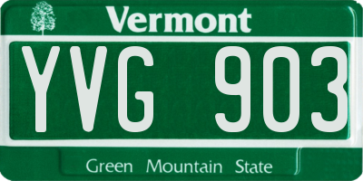 VT license plate YVG903