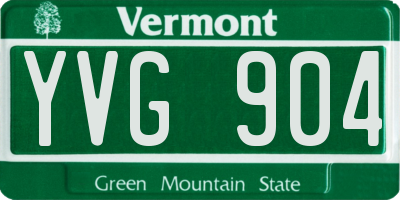 VT license plate YVG904