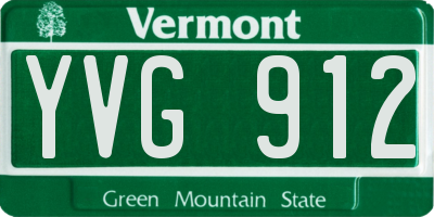 VT license plate YVG912
