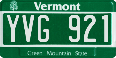 VT license plate YVG921