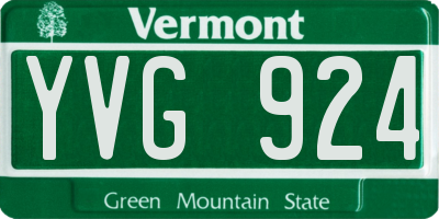 VT license plate YVG924