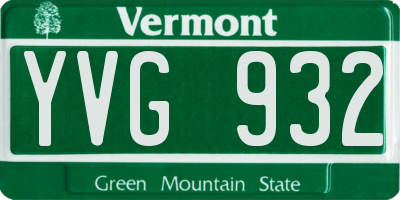 VT license plate YVG932