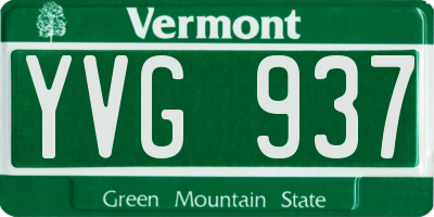 VT license plate YVG937