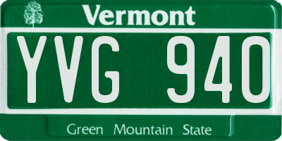 VT license plate YVG940