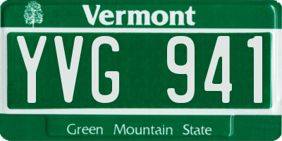 VT license plate YVG941