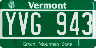 VT license plate YVG943