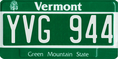 VT license plate YVG944