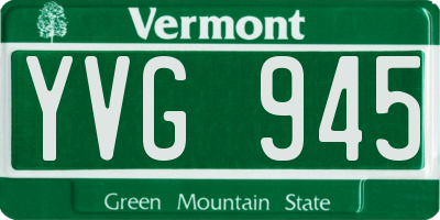 VT license plate YVG945
