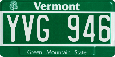 VT license plate YVG946