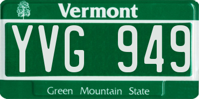 VT license plate YVG949