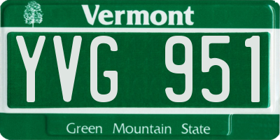 VT license plate YVG951