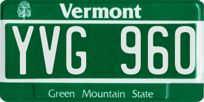 VT license plate YVG960