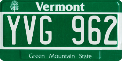 VT license plate YVG962
