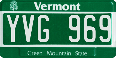 VT license plate YVG969