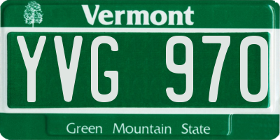 VT license plate YVG970