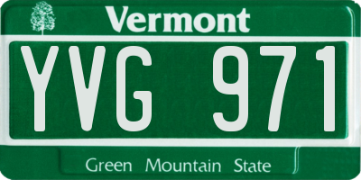 VT license plate YVG971