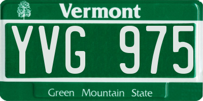 VT license plate YVG975