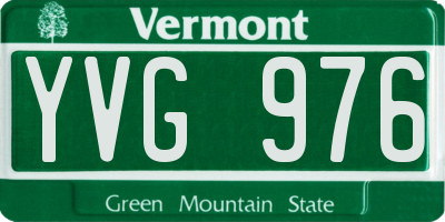 VT license plate YVG976