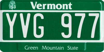 VT license plate YVG977