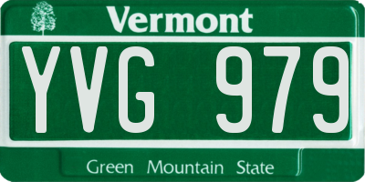 VT license plate YVG979