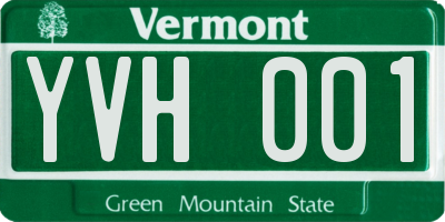 VT license plate YVH001