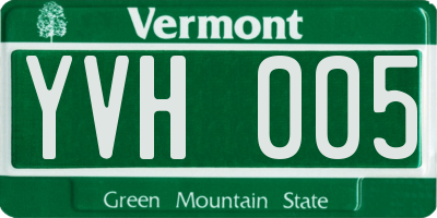 VT license plate YVH005