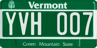 VT license plate YVH007