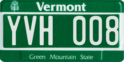 VT license plate YVH008