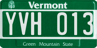 VT license plate YVH013